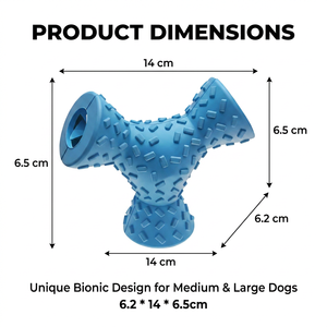 Jouet à mâcher pour chien agressif en caoutchouc résistant, distributeur de friandises en forme de <span class=keywords><strong>trident</strong></span>, écologique, sans BPA, durable, pour animaux de compagnie - Product Image 4
