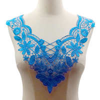 Appliques brodées en dentelle pour vêtements, motifs floraux, accessoires de mode DIY, design ajouré 3D en polyester, couleur unie