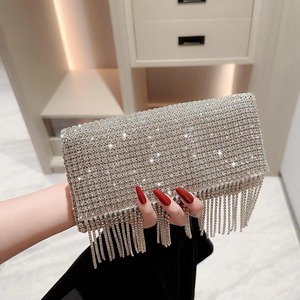 2026 trending Luxury <b>Sparkly</b> Bling Evening Bags Rhinestone Crossbody Bag with Tassel Women Rhinestone Clutch Purse Sac Tendance - Product Image 1