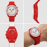 Montre sport chronographe unisexe Sparktime rouge, 42 mm, quartz numérique, bracelet en PU/silicone, bande de 20 mm, résistante à l'eau 3 BAR
