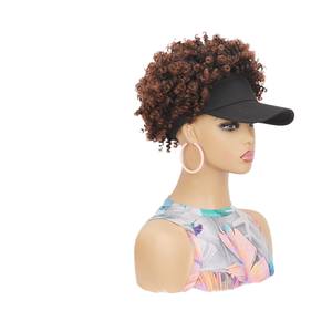 Perruque de style <span class=keywords><strong>afro</strong></span> en fibre synthétique de haute qualité pour femmes Long chapeau moelleux avec dentelle transparente Petite casquette de baseball pour le commerce extérieur - Product Image 5