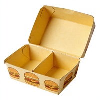 Boîte à lunch jetable biodégradable personnalisée pour restaurant, avec gaufrage, pour hamburgers et frites éco-responsables