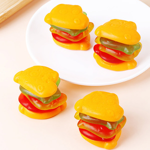 Gomitas de gelatina halal personalizadas al por mayor con forma de hamburguesa grande, <span class=keywords><strong>dulces</strong></span> surtidos de frutas con sabor agridulce - Product Image 3