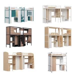 2025 nouveau cadre de lit superposé en métal double et pleine grandeur moderne avec échelle de bureau armoire de rangement pour la maison école jeunesse hôtel chambres - Product Image 6