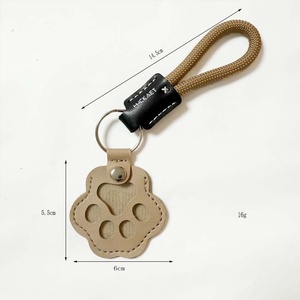 Porte-clés en forme de patte en cuir PU, sac de rangement pour poils d'animaux, sac pendentif commémoratif pour poils, breloques porte-clés pour chiens et chats, cadeaux pour propriétaires d'animaux - Product Image 3