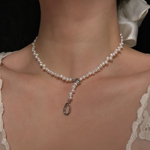 Collier de perles baroques d'eau douce naturelles pour femmes, petites, irrégulières, à forte brillance, beauté dispersée, accessoire rare et unique - Product Image 3