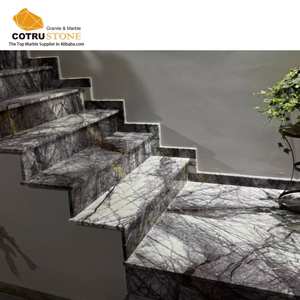 Marchepieds antidérapants en marbre poli pour Penthouse Duplex Villa de luxe Design d'escaliers élégants - Product Image 2