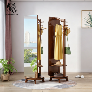 furniture factory good price customize huge stock eco-friendly floor mirror new designed bedroom furniture wood mirror coat rack - Product Image 6