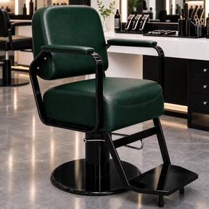 Black Hydraulic <b>Barber</b> <b>Chair</b> Swivel Salon Styling <b>Chair</b> Reclining Hair Cutting Seat with Footrest - Product Image 3