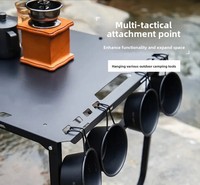 Table à manger pliante tactique, équipement de camping portable pour l'extérieur, en acier au carbone et alliage d'aluminium, 6 places