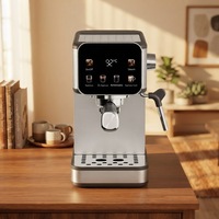 Machine à expresso électrique en acier inoxydable compatible UE/US, d'origine chinoise, pour usage domestique et professionnel, avec chauffage et extraction automatiques