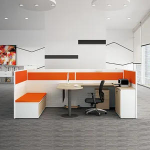 공장 Customizable 사무실 책상 4 seater 접히는 점심 침대를 가진 모듈 사무실 분할 워크스테이션