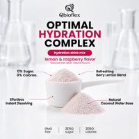 Poudre d'électrolytes d'hydratation Qbioflex, directement de l'usine, sans OGM, mélange de boisson d'hydratation, complément alimentaire pour femmes et hommes