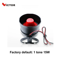 Sirène d'alarme de voiture unidirectionnelle Victor 12V, haut-parleur noir et rouge, 1 tonalité, 15W, 110dB, 6006, ajustement universel, portée de 10 à 50m
