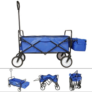 Carrito Plegable de 4 Ruedas con Bolsillos Laterales para Camping, Compras y Abarrotes, Venta al Por Mayor - Product Image 4