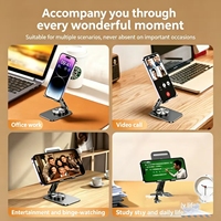 Entièrement en alliage d'aluminium pliable à 360° °   Support de bureau rotatif pour téléphone et tablette