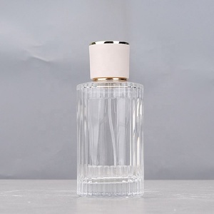 30ml 50ml <b>Empty</b> Screw Top Perfume Leather Cover Vertical Striped Clear <b>Bottle</b> <b>Glass</b> Pressed Spray Perfume <b>Bottle</b> - Product Image 6