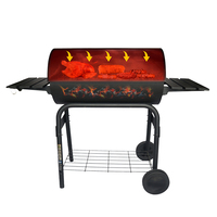 Barbecue portable de style coréen moderne en acier inoxydable 304 émaillé, sans fumée, avec chariot, pour l'extérieur