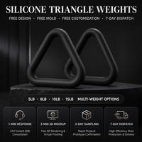 Haltères triangulaires ergonomiques en silicone personnalisables avec logo pour yoga, pilates, entraînement à domicile et musculation – Service de conception gratuit inclus