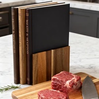 Ensemble de planches à découper en bois en forme de bibliothèque avec support, pour viande, poisson, fromage, pain, fruits et légumes