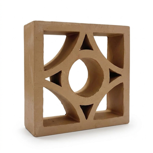 Blocs de terre cuite ajourés à motif soleil couchant, briques géométriques creuses en argile pour mur d'accent extérieur et patio - Product Image 6