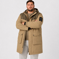 Parka matelassée en duvet pour homme, à capuche, longue, avec fermeture éclair intégrale, poches, vêtements d'extérieur d'hiver, grandes tailles, surdimensionnée, 6XL 7XL