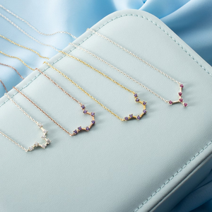 Nuevo diseño Premium Birthstone collar <span class=keywords><strong>de</strong></span> constelaciones del zodiaco 18K chapado en oro <span class=keywords><strong>de</strong></span> acero inoxidable collar del zodiaco joyería astrología - Product Image 3