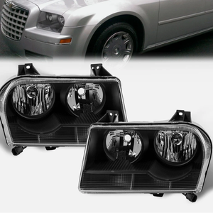 Haute qualité <span class=keywords><strong>prix</strong></span> usine phare halogène phares voiture lumière noir pour 2005-2010 <span class=keywords><strong>Chrysler</strong></span> 300 paire CH2519111 lampe frontale - Product Image 1