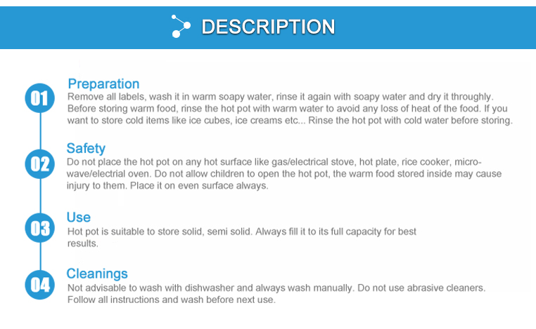 Luxury Portable Hot Pot Set Casserole Food Warmers Abs Food Container, Size:4L