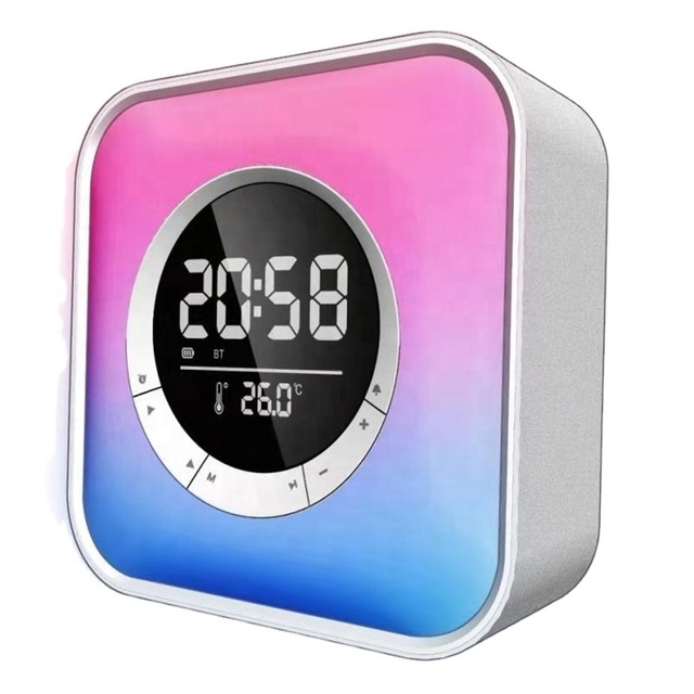 Bluetooth Speaker Creative Clock Alarm Clock P10 Small Audio Device Ambient Color Light LED Bluetooth Speaker