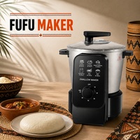 Machine à Fufu 8L 10L, Cuiseur Électrique Automatique pour Manioc, Igname, Nshima, Eba, Mixeur, Robot Culinaire avec Minuteur 60 Minutes, 110V