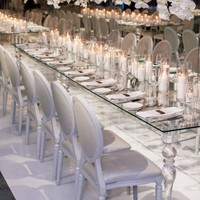 Table de banquet en acrylique pour l'extérieur, style personnalisé, moderne, simple en usine, rectangulaire en cristal clair
