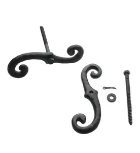 Titulares De Cão De Obturador Preto 7 Polegadas De Longo Antigo Decorativo Estilo S Sólido Preto Obturador Externo Tieback Hardware