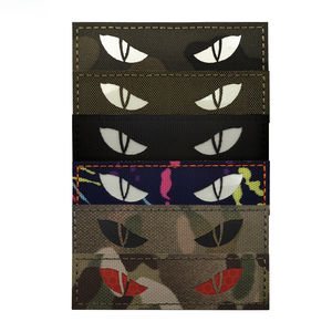 IR yansıtıcı ve aydınlık kötü kedi gözü taktik kanca döngü rozetleri için giysi sırt dekorasyon ve gece tanımlama - Product Image 1