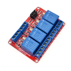 โมดูลรีเลย์ 4 ช่อง 5V แบบออปโตคัปเปลอร์ แยกสัญญาณระดับสูงและต่ำ ทริกเกอร์ไมโครคอนโทรลเลอร์ บอร์ดสีแดง - Product Image 1