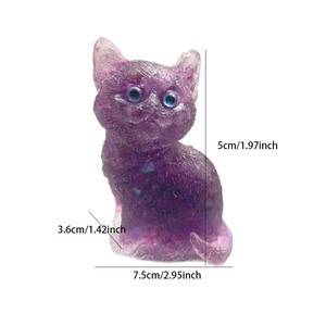 Figurines en résine de <span class=keywords><strong>chat</strong></span> porte-bonheur Fortune Lucky Cat, statue mignonne, cristaux de guérison, <span class=keywords><strong>chat</strong></span> assis, cadeaux pour fille, décoration de jardin, apporte la chance - Product Image 2