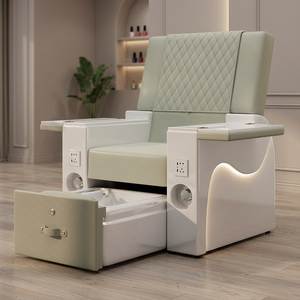 Modern Electric Foot Spa Chair with <b>LED</b> Light Design Massage Features and Built In Pedicure Basin PU Leather for Salon Use - Product Image 1
