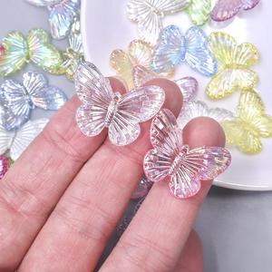 JC AB Aurora colorida trompeta mariposa hecha a mano DIY crema pegamento resina accesorios barrocos accesorios con agujeros al por mayor - Product Image 4