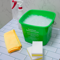 Ember Plastik Besar Merah 8 6 3 QUART Portabel Persegi Pembersih Dapur Sanitizer Ember Sanitasi NO.8306