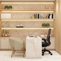 Bureau de direction moderne en pierre de quartz courbé, résistant aux taches, garantie 10 ans, surface mate/brillante – Offre spéciale