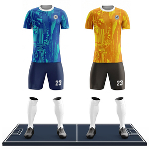 Ensemble de maillots de football sublimés à manches courtes, imprimé géométrique, respirant et anti-transpiration, uniforme unisexe pour adultes - Product Image 2