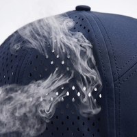 Casquette Snapback Sportive OEM Personnalisée de Haute Qualité à 6 ou 7 Panneaux, Visière Plate, Logo PVC, Imperméable, avec Trous Découpés au Laser et Perforations