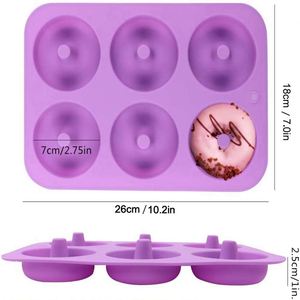 Molde de Silicona Antiadherente para Hornear Pasteles y Donas, Ecológico, Personalizable, con Capacidad para 6 Donas, Apto para Lavavajillas y Horno - Product Image 2