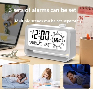 <span class=keywords><strong>LCD</strong></span> Digital Despertador com Temporizador Visual Brilho Ajustável Temperatura Calendário 12/24 Horas <span class=keywords><strong>Display</strong></span> Contagem regressiva Contagem até - Product Image 5
