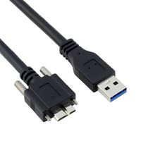 Kabel Data USB 3.0 Tipe-A Micro-B Berlapis Ganda dengan Selubung Kepang Tembaga dan Pengunci Sekrup untuk Kamera Industri dan Hard Drive Portabel