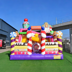 Castillo Inflable Colorido, Casa <span class=keywords><strong>de</strong></span> Brinco Inflable con Tobogán <span class=keywords><strong>de</strong></span> Agua, Combo <span class=keywords><strong>de</strong></span> Casa <span class=keywords><strong>de</strong></span> Brinco Inflable para Niños - Product Image 1