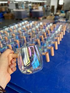 400Ml Automatic Portable <b>Coffee</b> Tea Milk Cocoa Mixer Cup Magnetic Self Wooden Design Glass Stirring Mug - Product Image 5