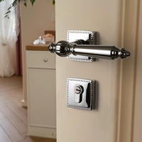 Ensemble de poignées de porte intérieures en alliage de zinc de luxe, serrure magnétique silencieuse pour usage domestique