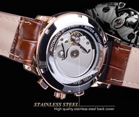 Montre automatique FORSINING FSG329M pour homme, mode, phase de lune, multifonction, mécanique, bracelet en cuir décontracté, avec boîte