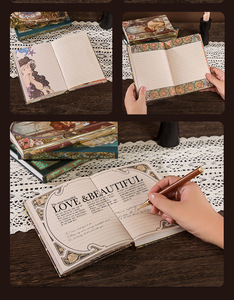 Cuaderno de Tapa Dura con Ilustraciones Vintage Europeas Personalizadas al por Mayor, con Estampado en Relieve y Lámina Dorada, Estilo Artístico Mucha, Diario Estético - Product Image 6